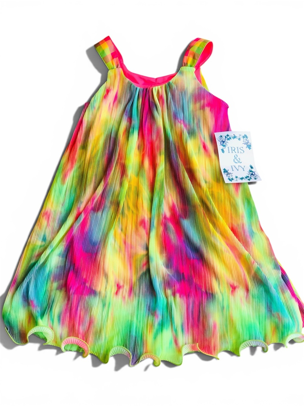 Iris & Ivy Girls Tie Dye Pleated Dress Size 6X Multi-Color - Picture 2 of 8